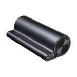 Sleek black cylindrical digital voice recorder with a metallic finish and control buttons on the side.